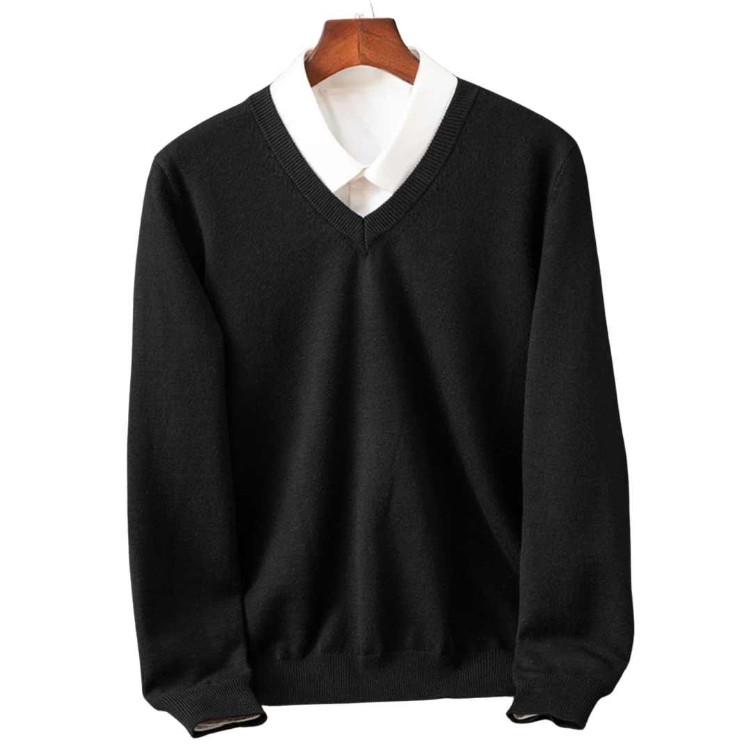 Elegante jersey de cachemira con cuello en V - Imagen 3