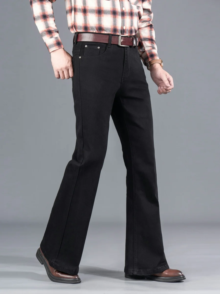 Jean Bootcut Homme Noir Coupe Évasée - Imagen 7