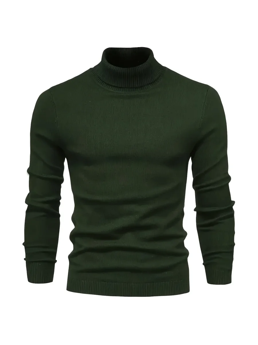 Men’s Classic Ribbed Turtleneck Pullover Sweater - Imagen 7