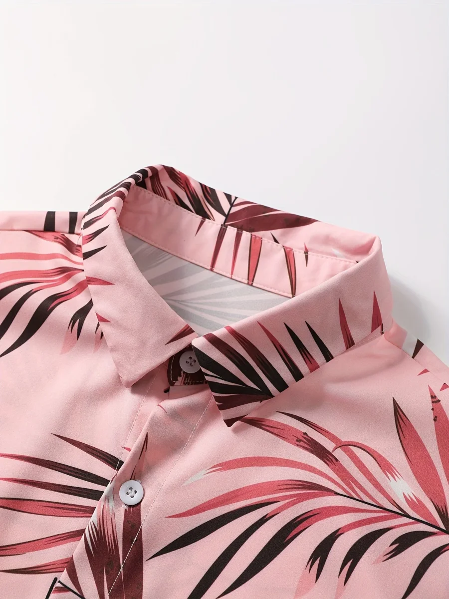 Ensemble Décontracté Estival pour Homme - Chemise Imprimée Palmiers & Short - Style Plage et Vacances - Imagen 8