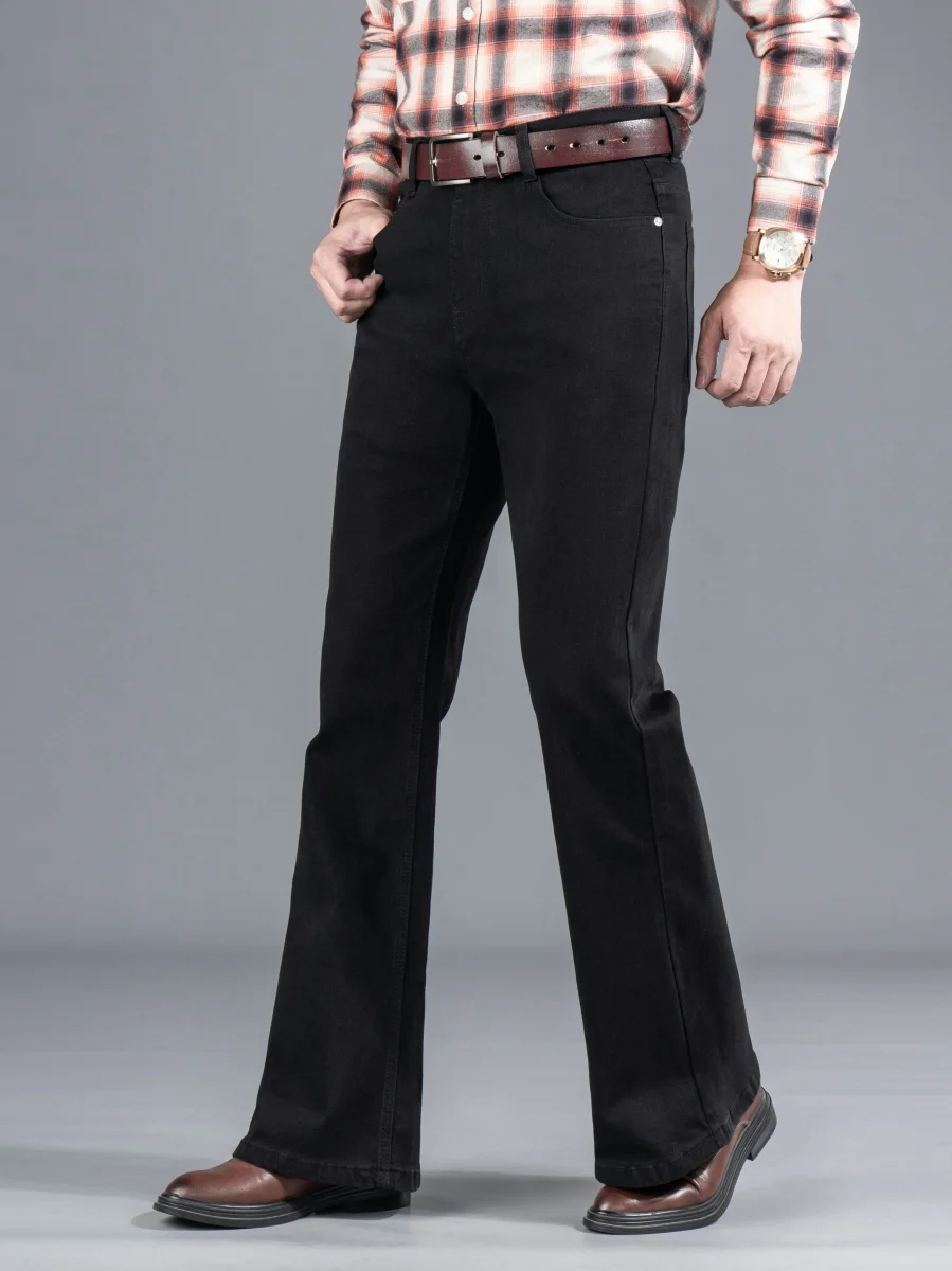 Jean Bootcut Homme Noir Coupe Évasée - Imagen 3