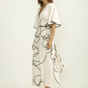 Vestido midi manga japo maraña