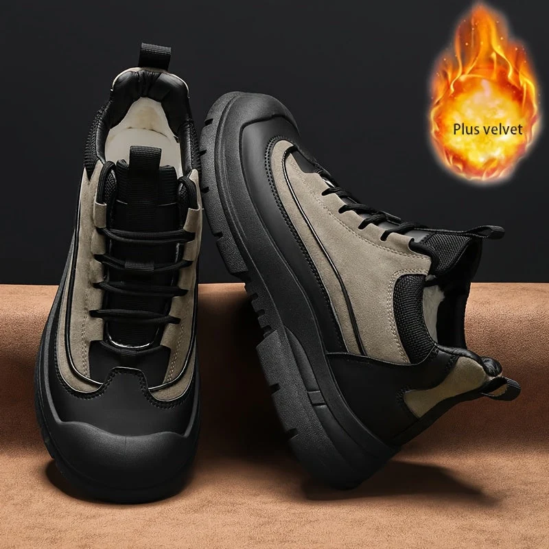 Baskets montantes style décontracté pour homme, bicolores, avec semelle épaisse - Imagen 3