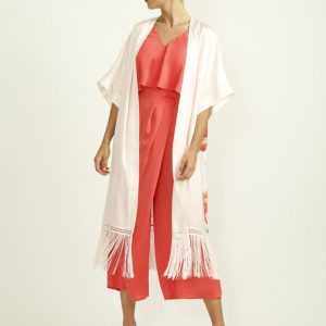 Kaftan flecos flor espalda