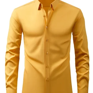 Chemise élégante pour homme à manches longues – Style habillé et décontracté