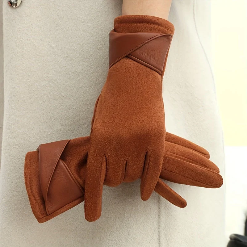 Gants Femme Hiver Chauds avec Manchette Décorative Multicolore - Imagen 2