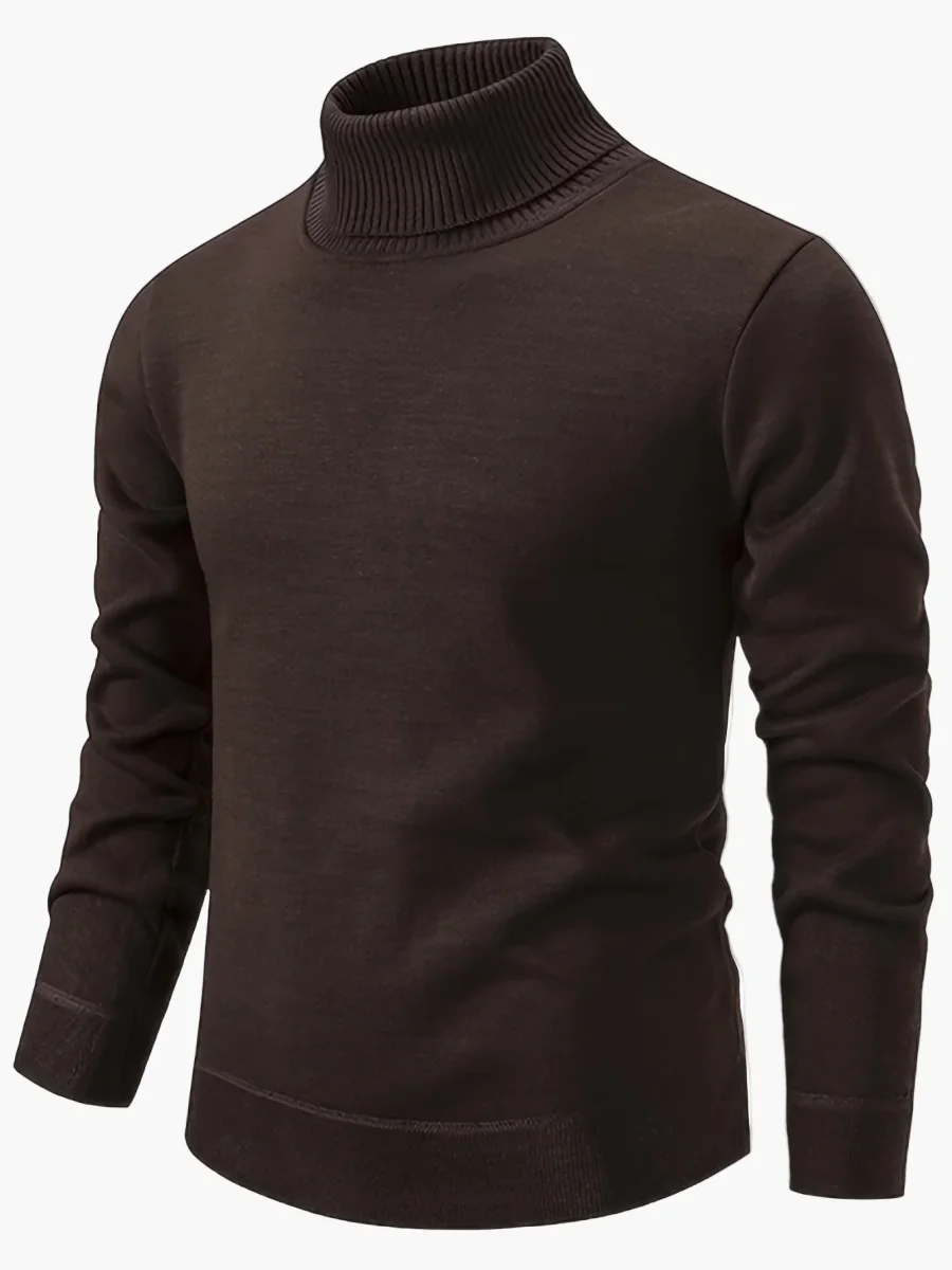 Pull col roulé homme style moderne élégant casual pour automne et hiver - Imagen 8