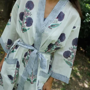 KIMONO AZUL Y GRANATE