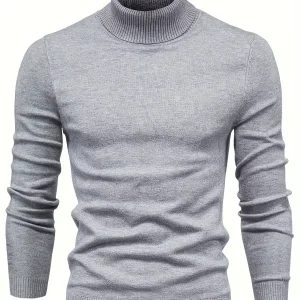 Men’s Classic Ribbed Turtleneck Pullover Sweater