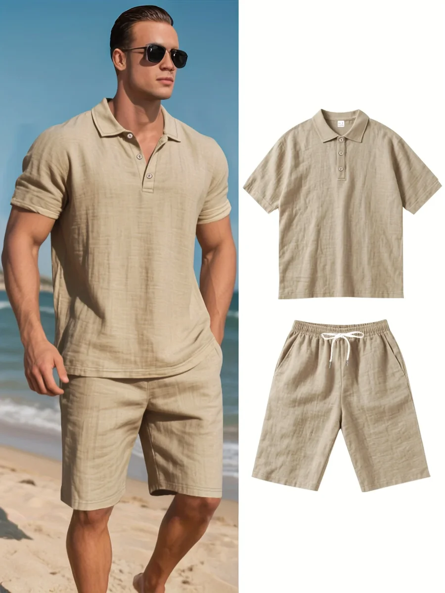 Conjunto de ropa de lino para hombre - Imagen 3