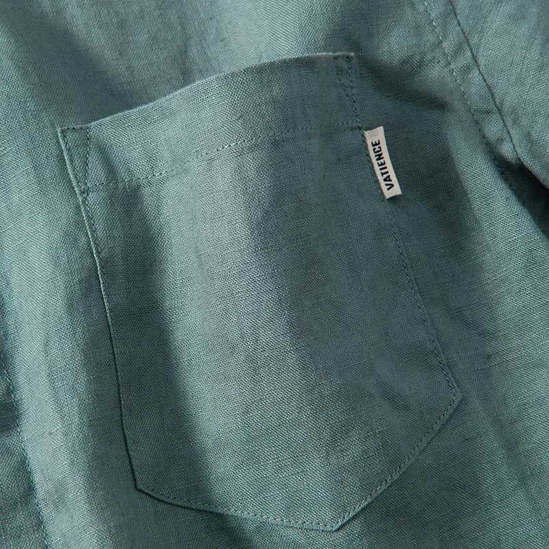 Camisa informal de lino para hombre - Imagen 8