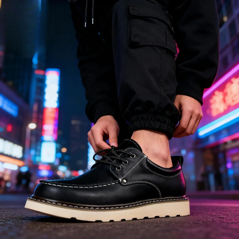 Zapatos de cuero de estilo retro y desenfadado - Imagen 8