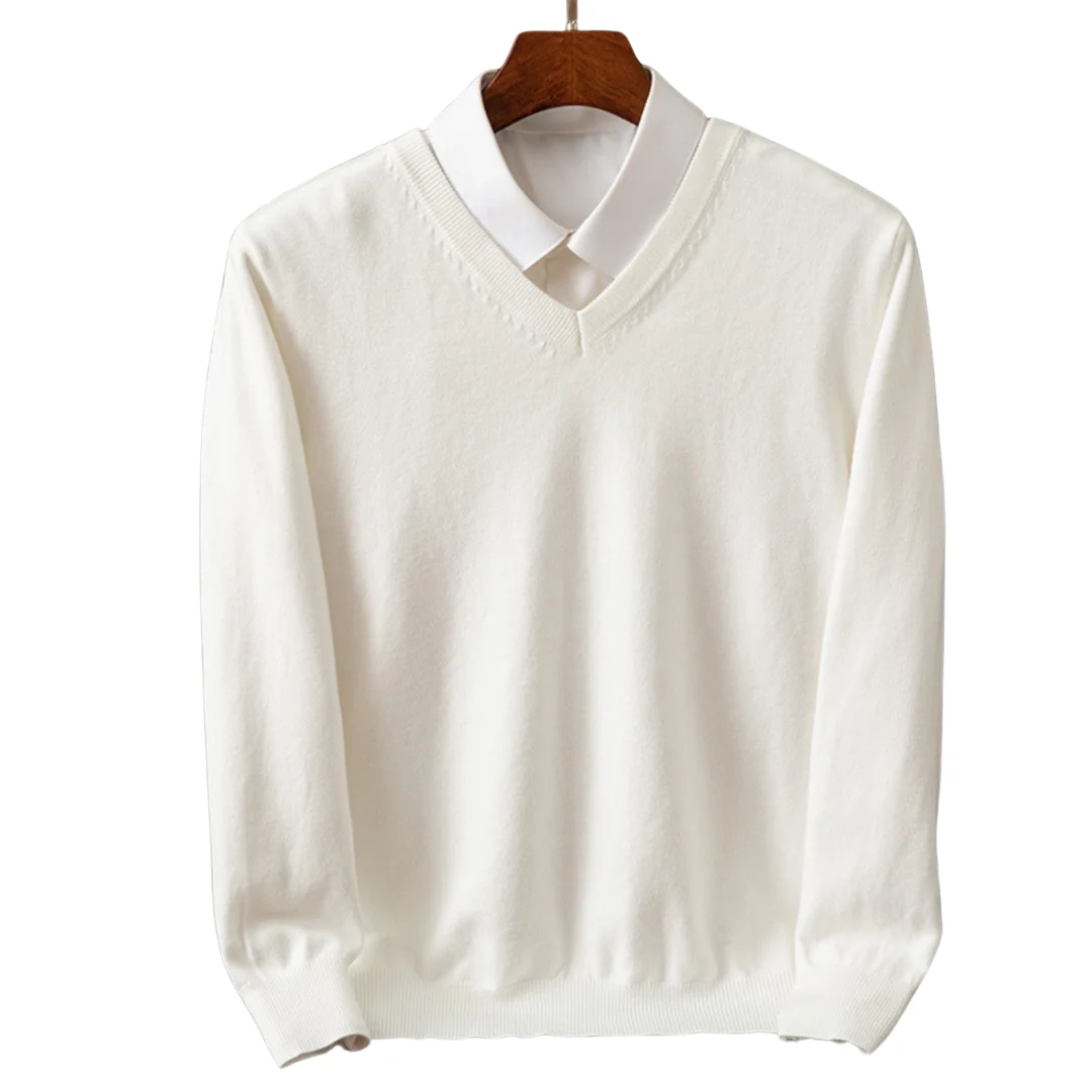 Elegante jersey de cachemira con cuello en V - Imagen 6