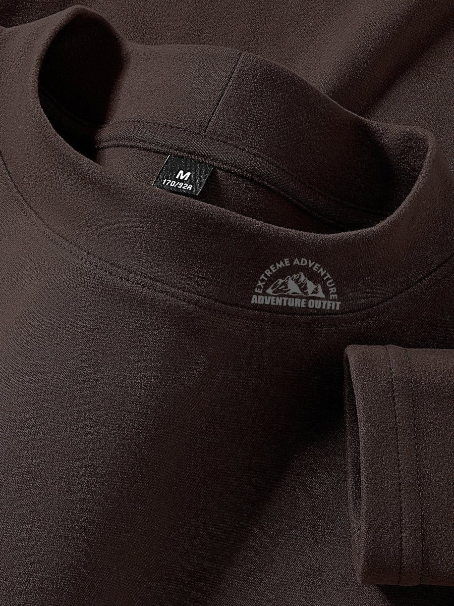 Haut à col montant doux couleur unie manches longues pour homme - Imagen 6
