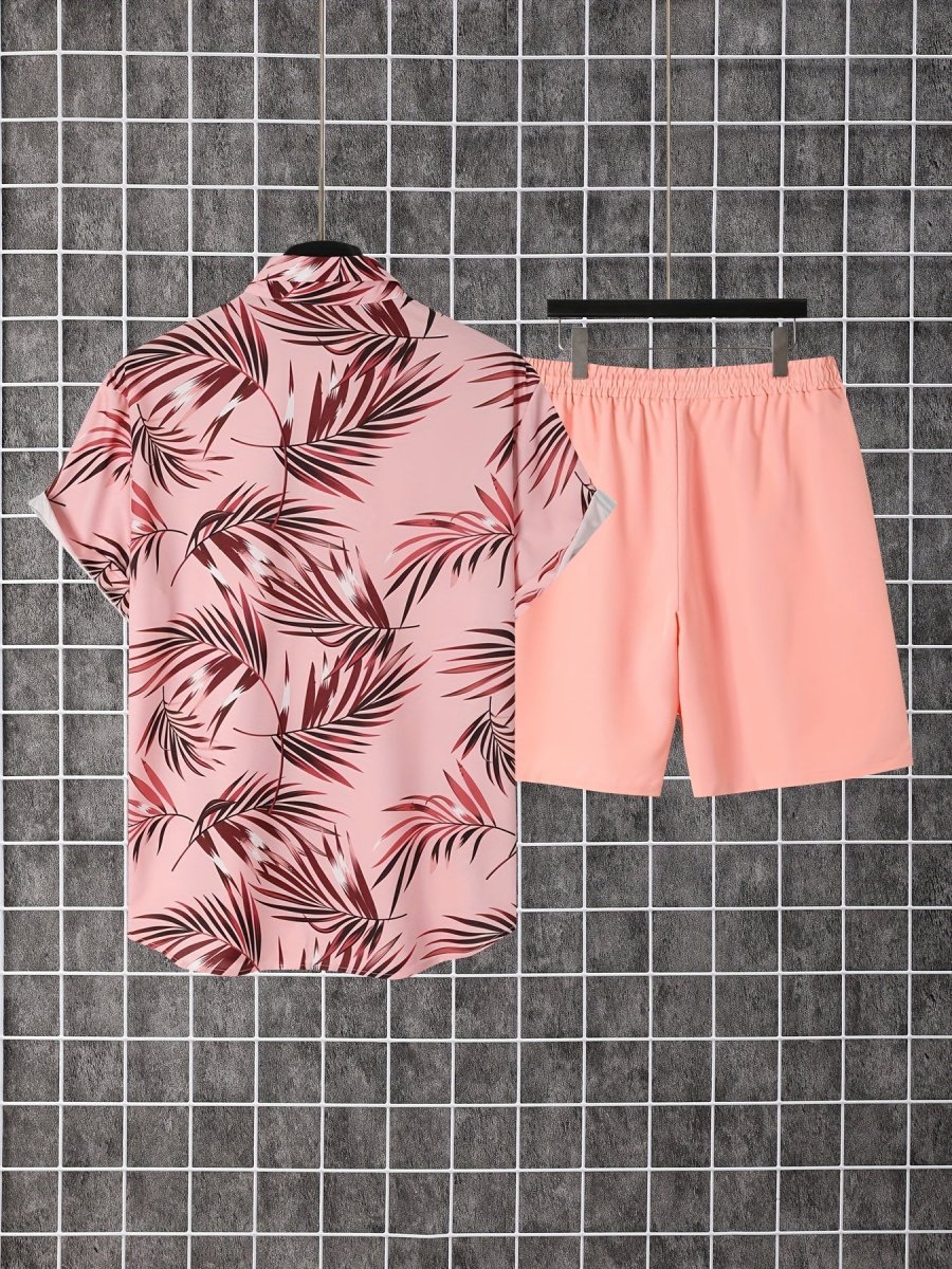 Ensemble Décontracté Estival pour Homme - Chemise Imprimée Palmiers & Short - Style Plage et Vacances - Imagen 5