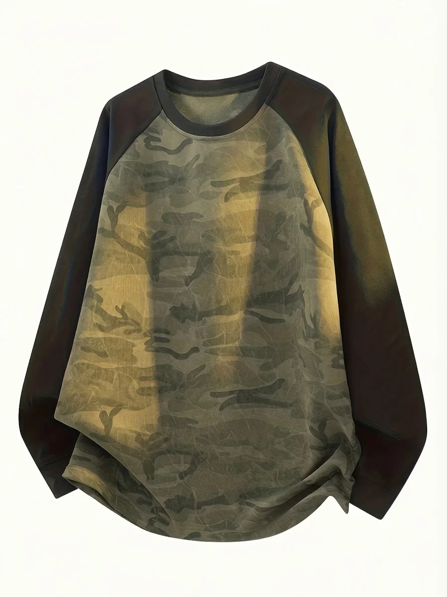 T-shirt à manches longues camouflage Raglan Vert Armée - Imagen 9