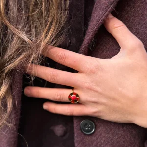 Anillo Ajedrez Burdeos