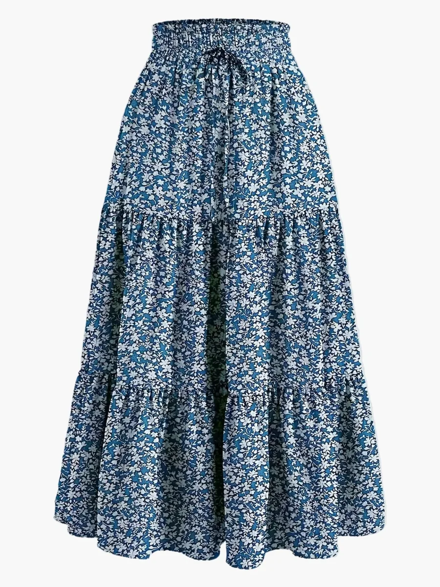 Jupe Longue Femme Élégante Taille Haute à Volants, Style Printemps Été, Idéale pour Loisirs et Sorties - Imagen 6