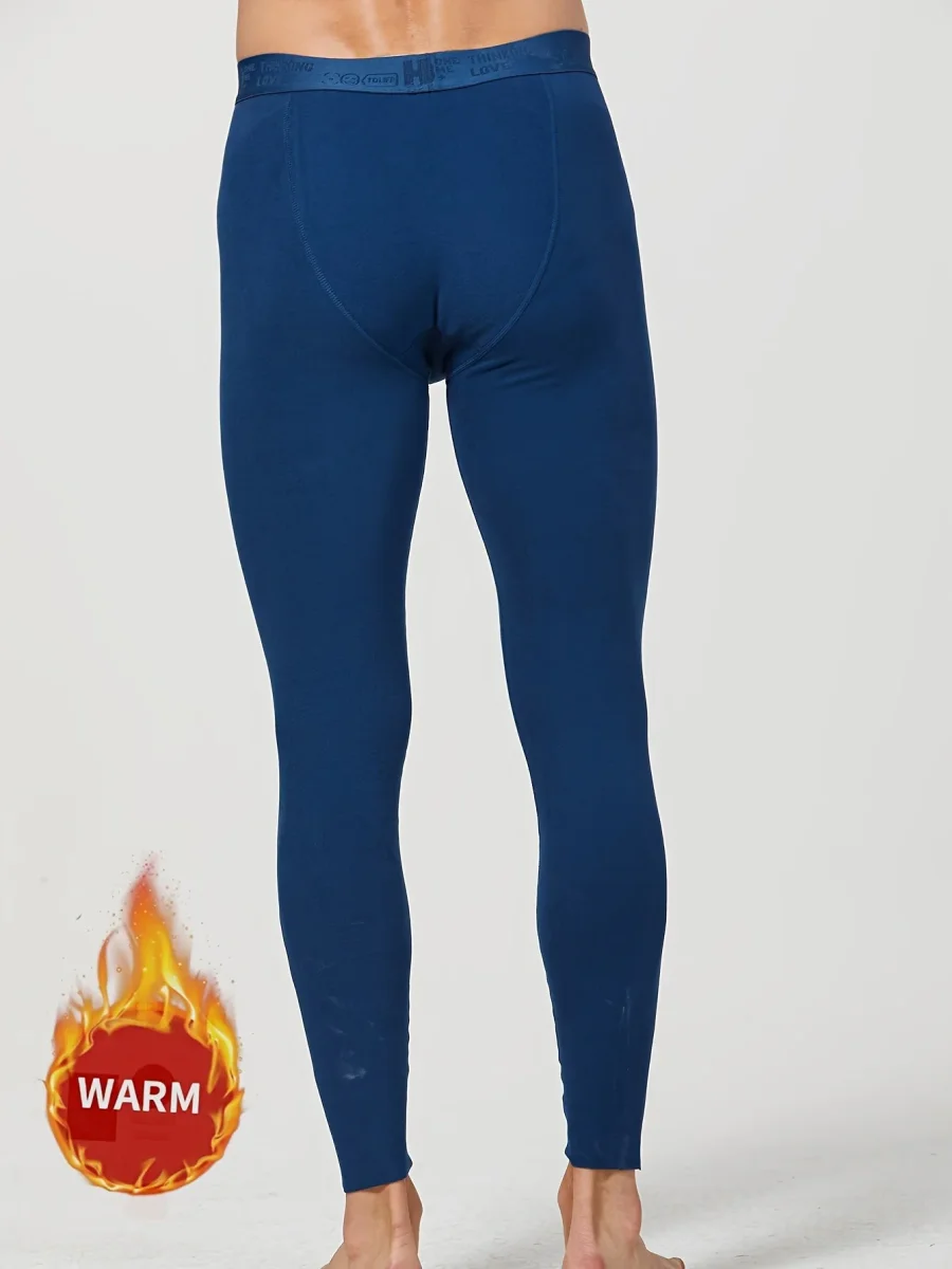 Lot de 3 caleçons longs thermiques pour homme – Bas de sous-vêtement chaud, couleur unie - Imagen 9