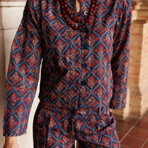 CHAQUETA ESTAMPADA AZUL