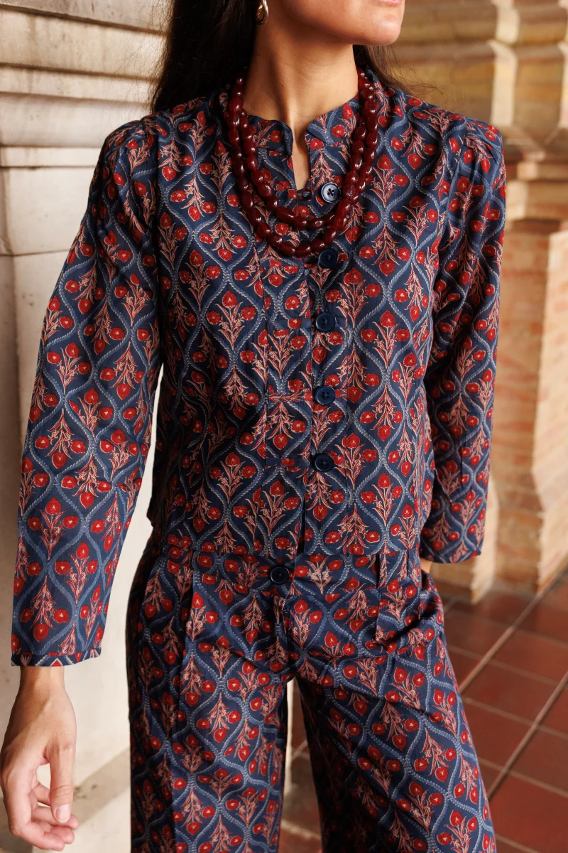 CHAQUETA ESTAMPADA AZUL - Imagen 2