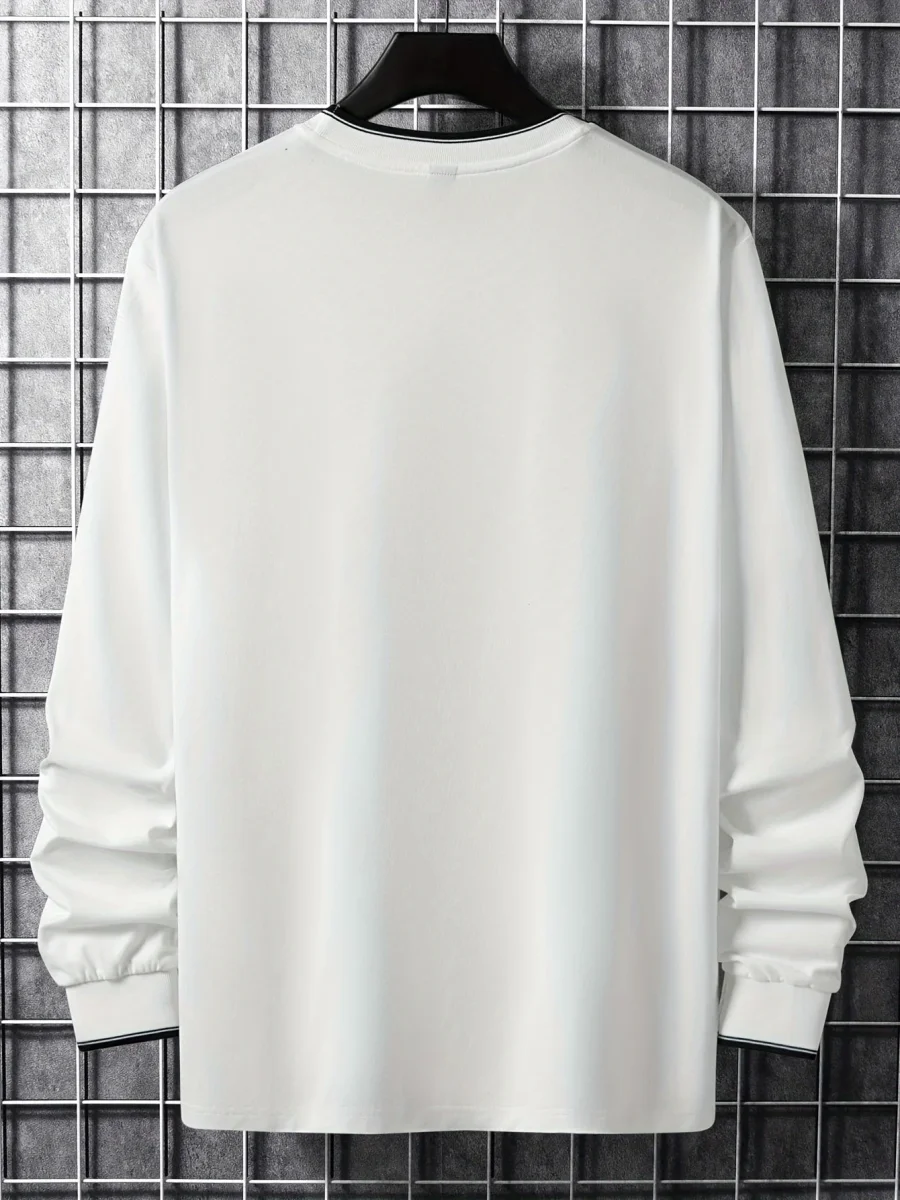 T-shirt Homme Manches Longues Col Rond Imprimé Chicago - Imagen 8