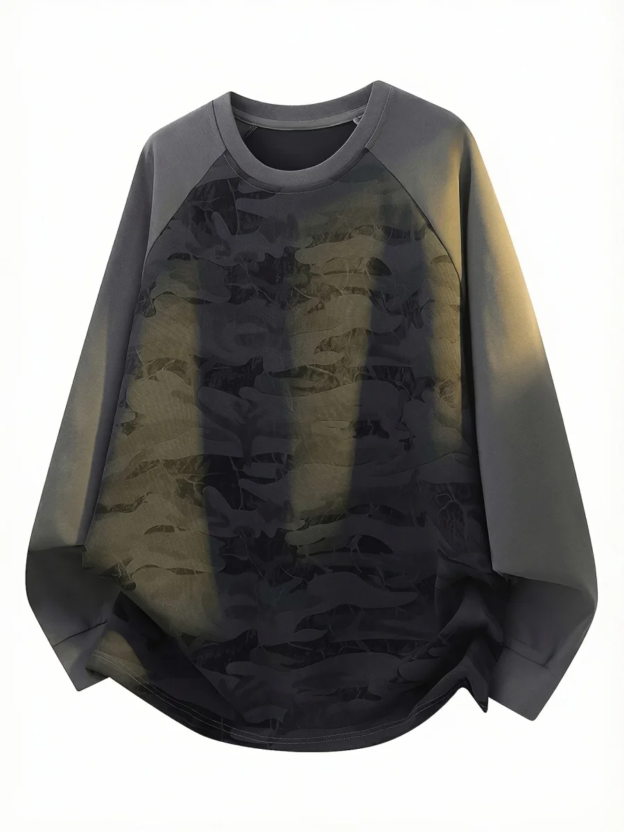 T-shirt à manches longues camouflage Raglan Vert Armée - Imagen 4