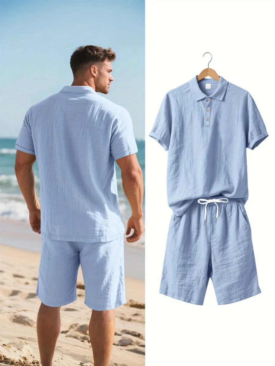 Conjunto de ropa de lino para hombre - Imagen 6