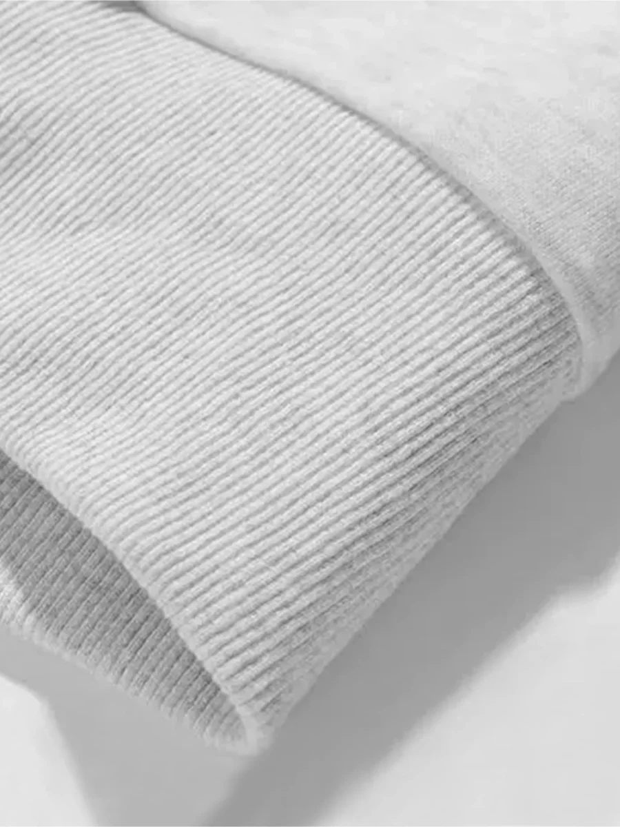 Sweat à Capuche Gris Clair avec Motif Chat Noir - Imagen 4
