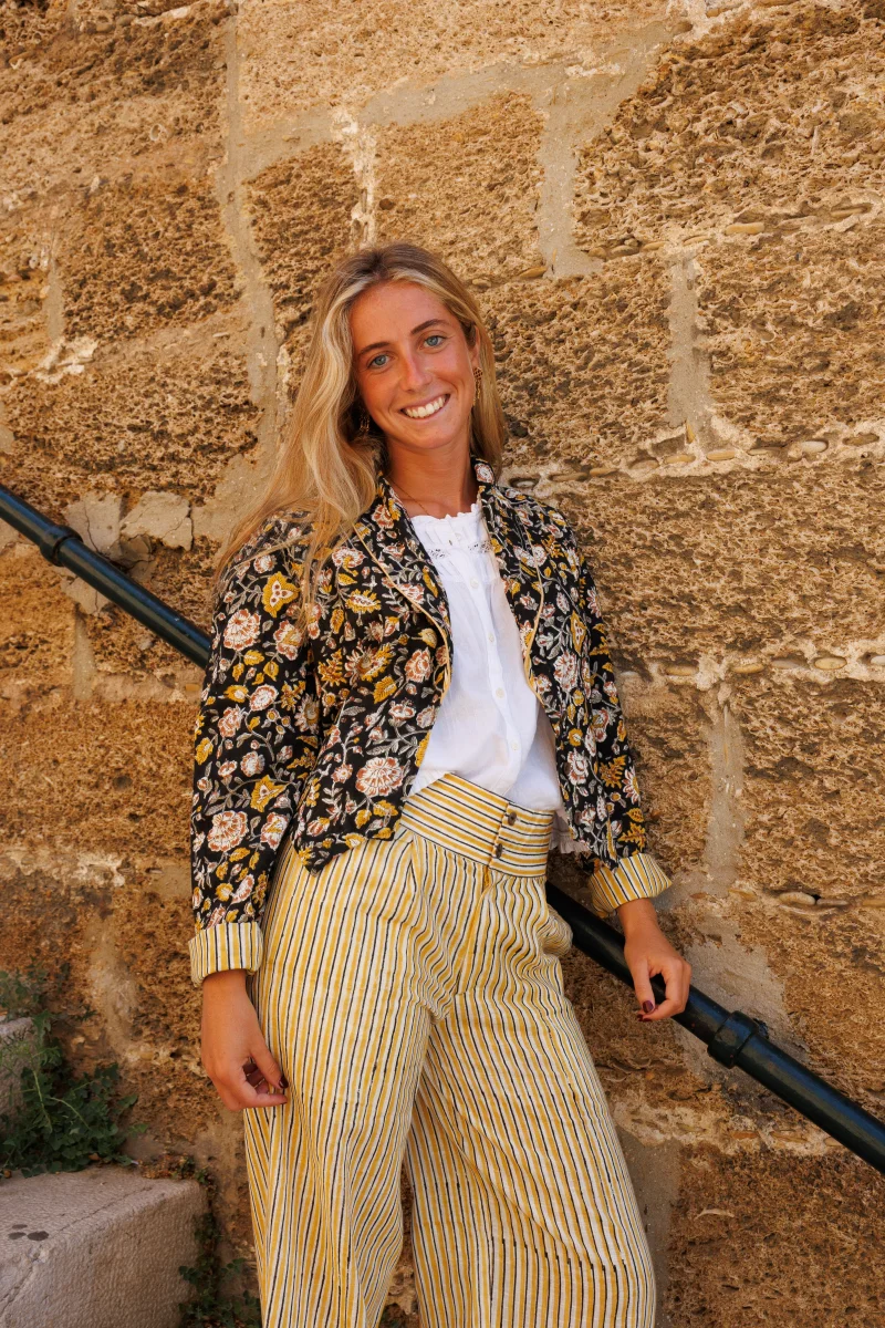 CHAQUETA ESTAMPADA AMARILLA Y NEGRA - Imagen 2