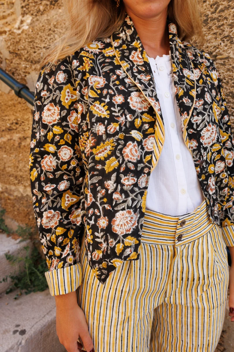 CHAQUETA ESTAMPADA AMARILLA Y NEGRA - Imagen 4