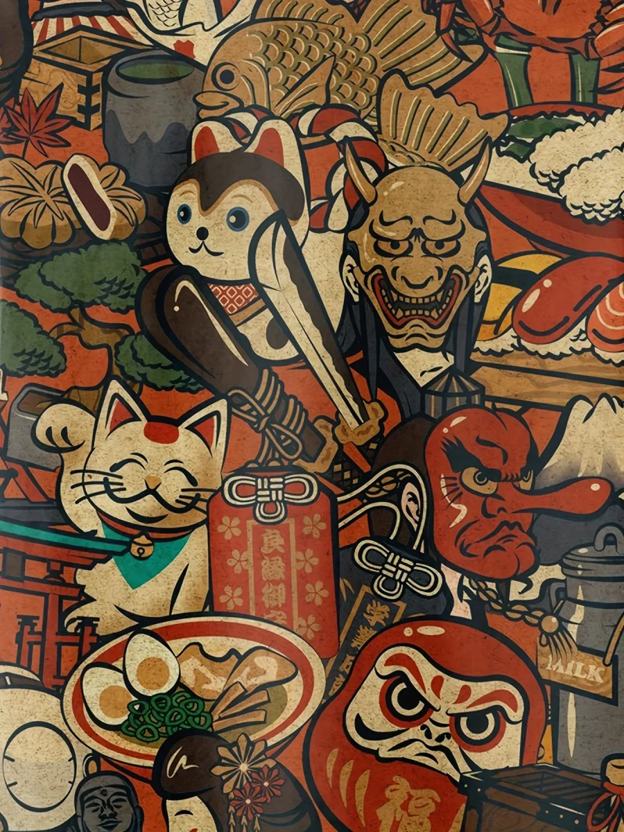 Chemise homme à manches courtes style japonais graphique casual fête vacances - Imagen 6