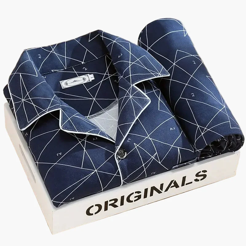 Pyjama Homme Élégant Motif Plumes – Ensemble Confort Nuit et Détente - Imagen 8