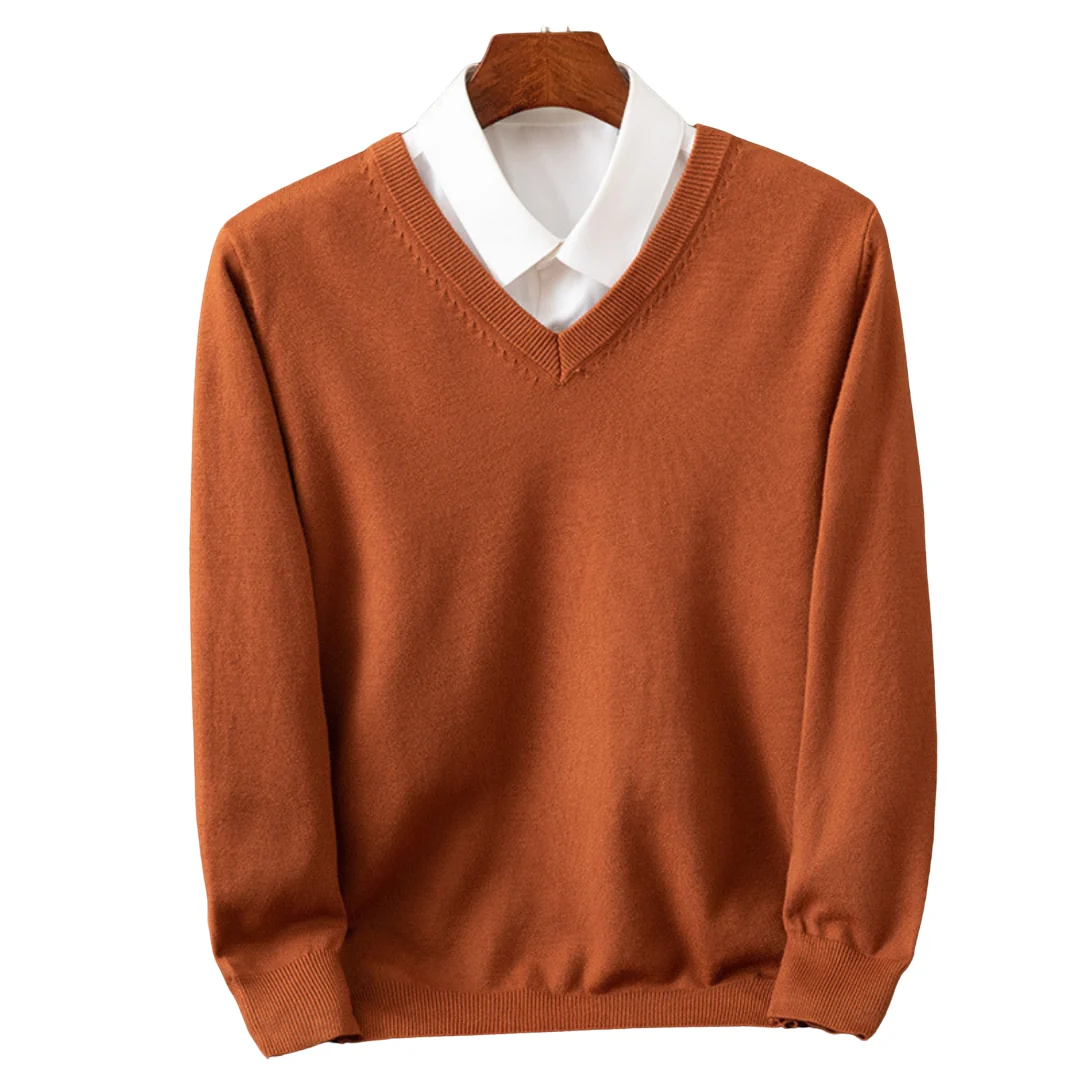 Elegante jersey de cachemira con cuello en V - Imagen 9