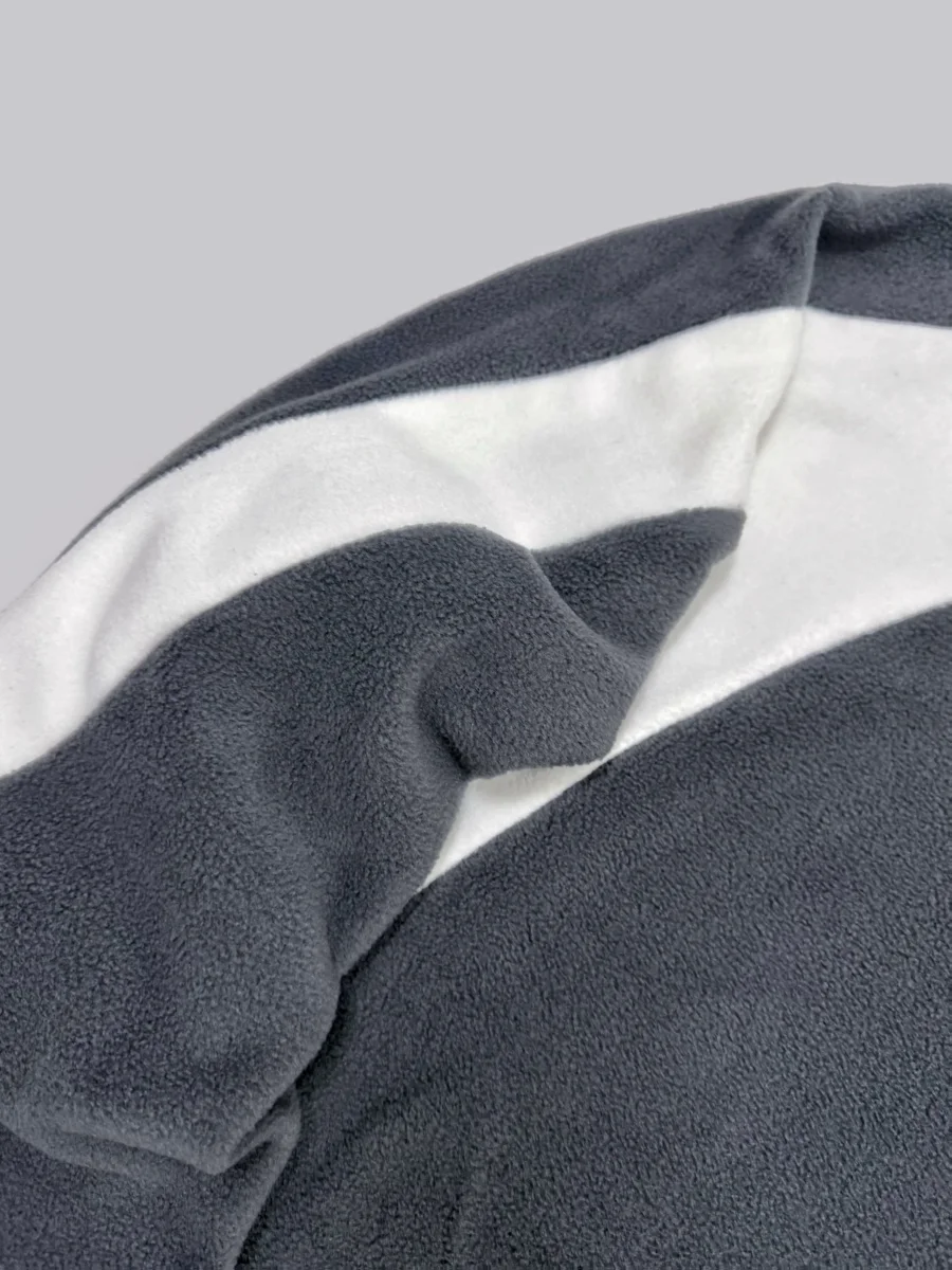 Sweat à Capuche Homme Bicolore Gris Anthracite Blanc Col Roulé Sportif Décontracté - Imagen 9