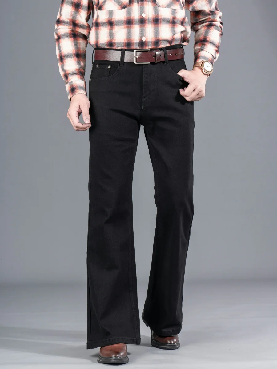 Jean Bootcut Homme Noir Coupe Évasée - Imagen 5