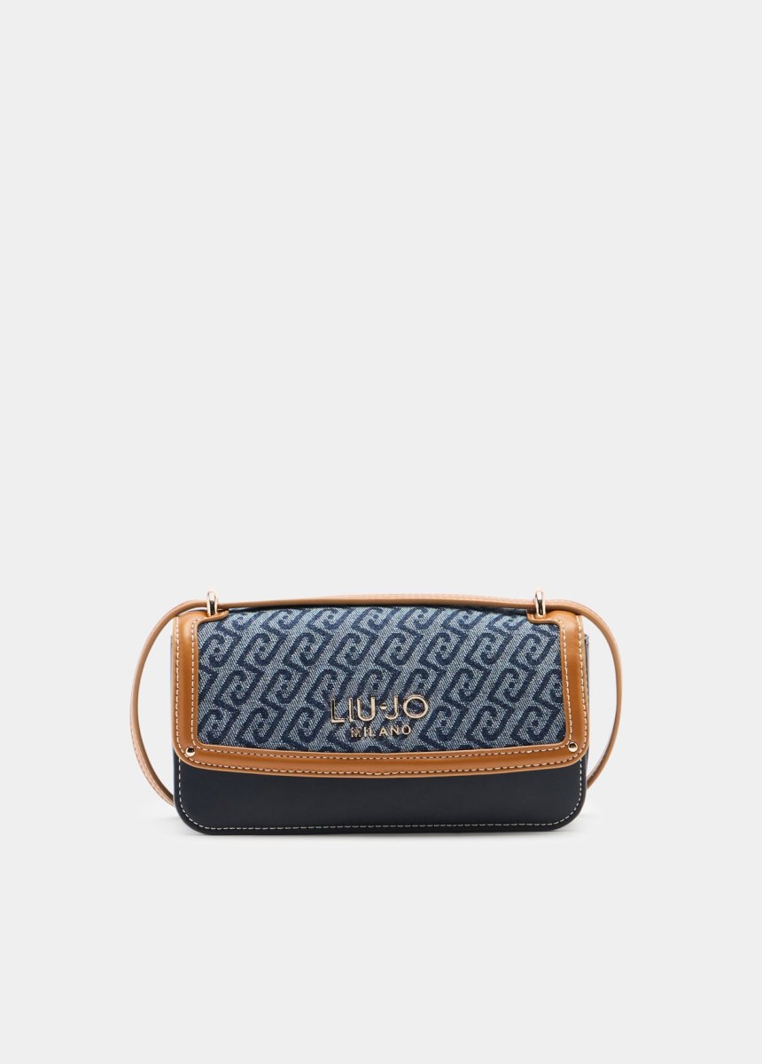 Bandolera pequeña de denim con jacquard LIUJO - Imagen 3