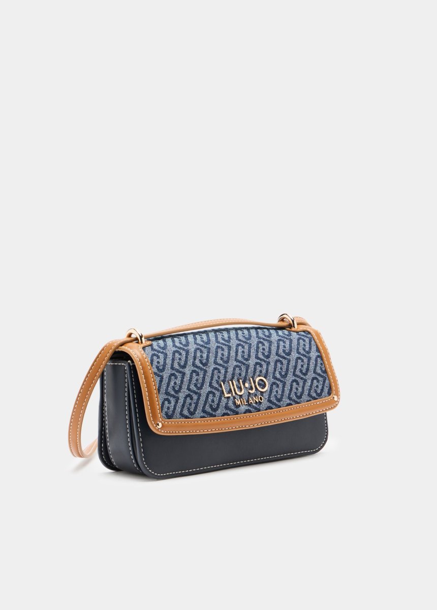 Bandolera pequeña de denim con jacquard LIUJO
