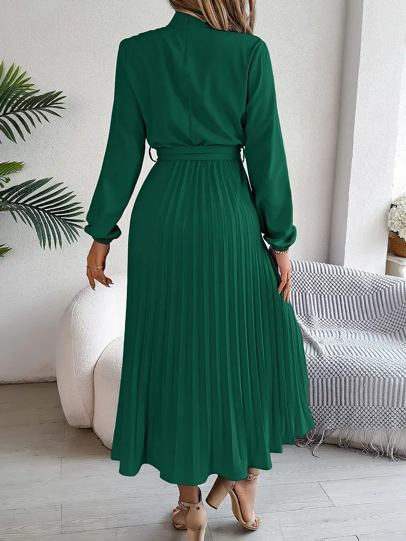 Robe mi-longue élégante à plis pour femme – Style chic et polyvalent pour occasions spéciales - Imagen 5