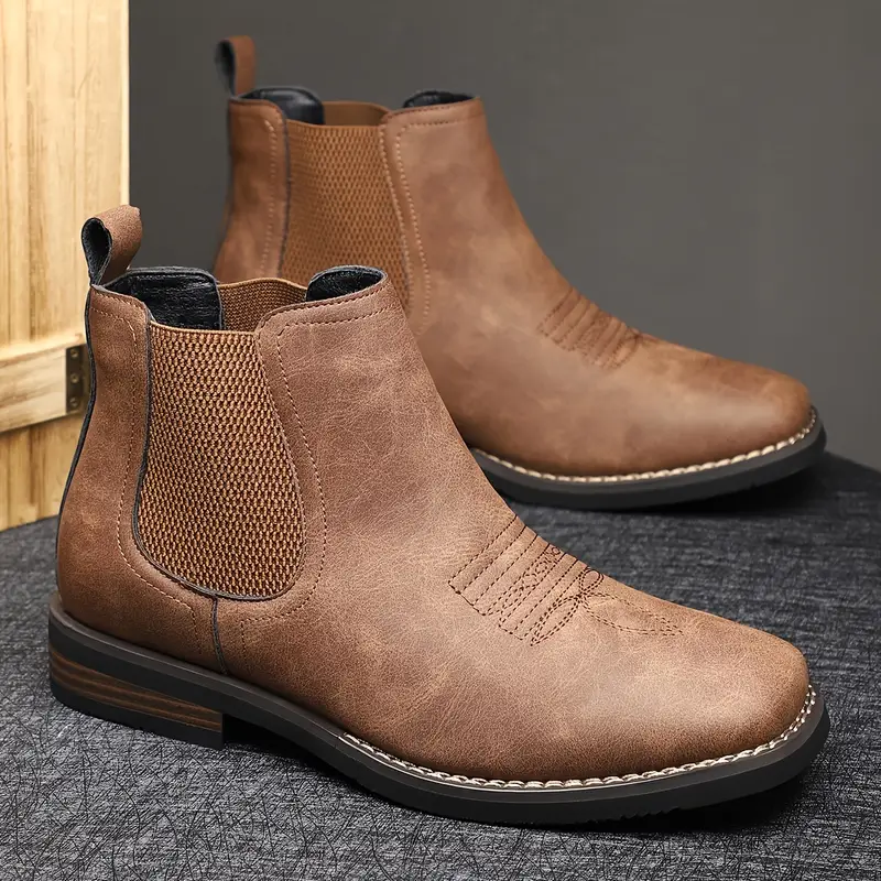 Botas elegantes de piel para hombre - Imagen 3