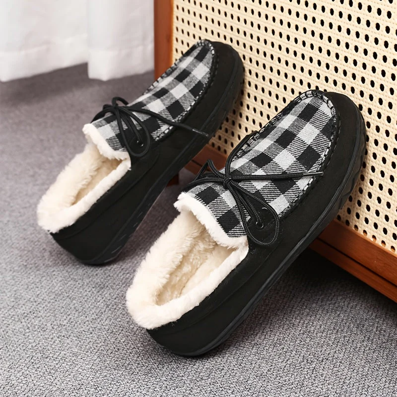 Mocassins Chaussons Doublés à Carreaux Marron pour Homme - Imagen 9