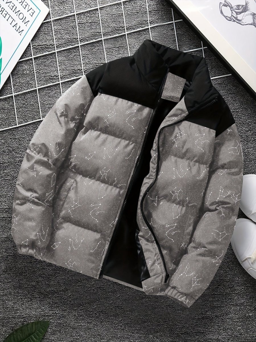 Doudoune matelassée col montant à motif constellation imprimé bicolore pour homme - Imagen 5