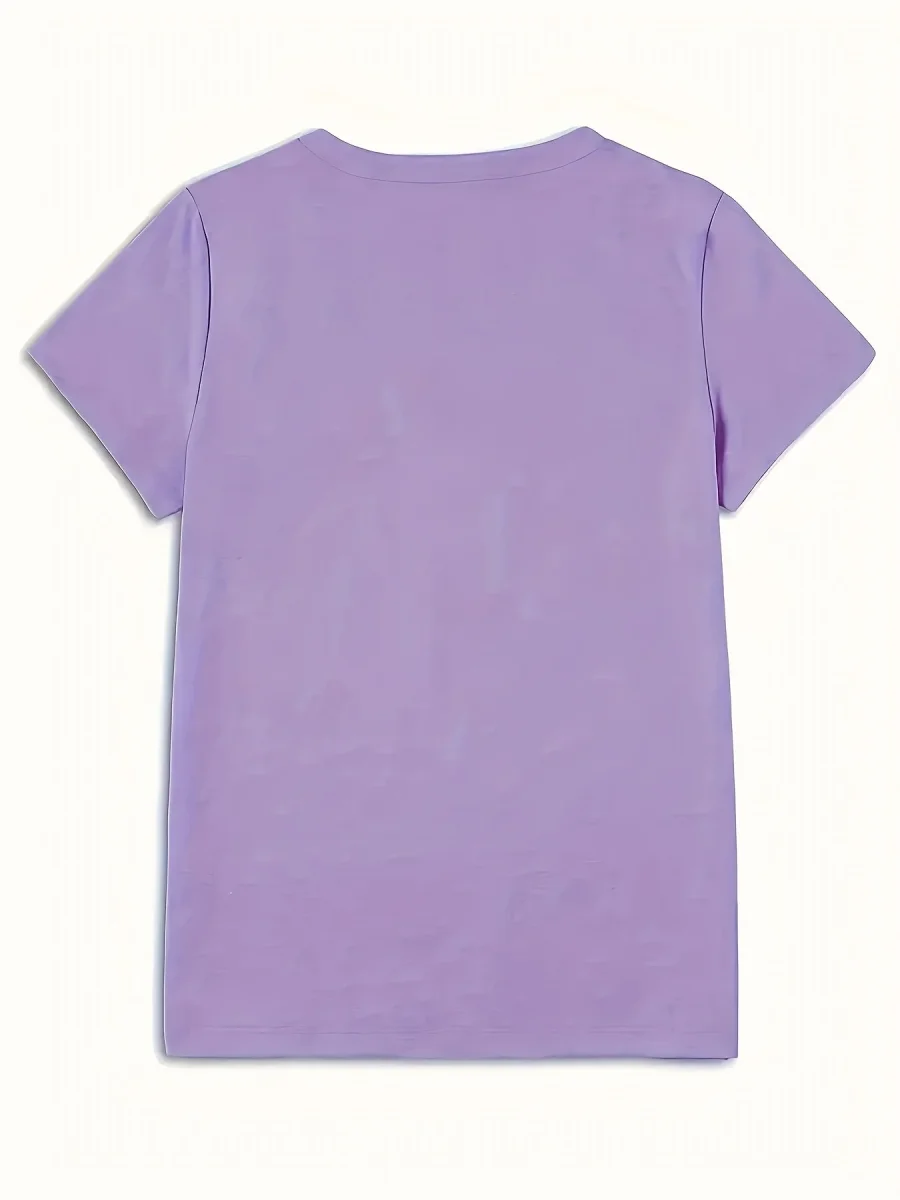T-shirt Femme Style Décontracté à Imprimé Floral Artistique pour le Printemps et l'Été - Imagen 8