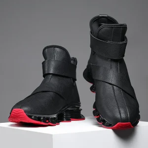 Baskets montantes style bottines avec semelle sculptée bicolore pour homme