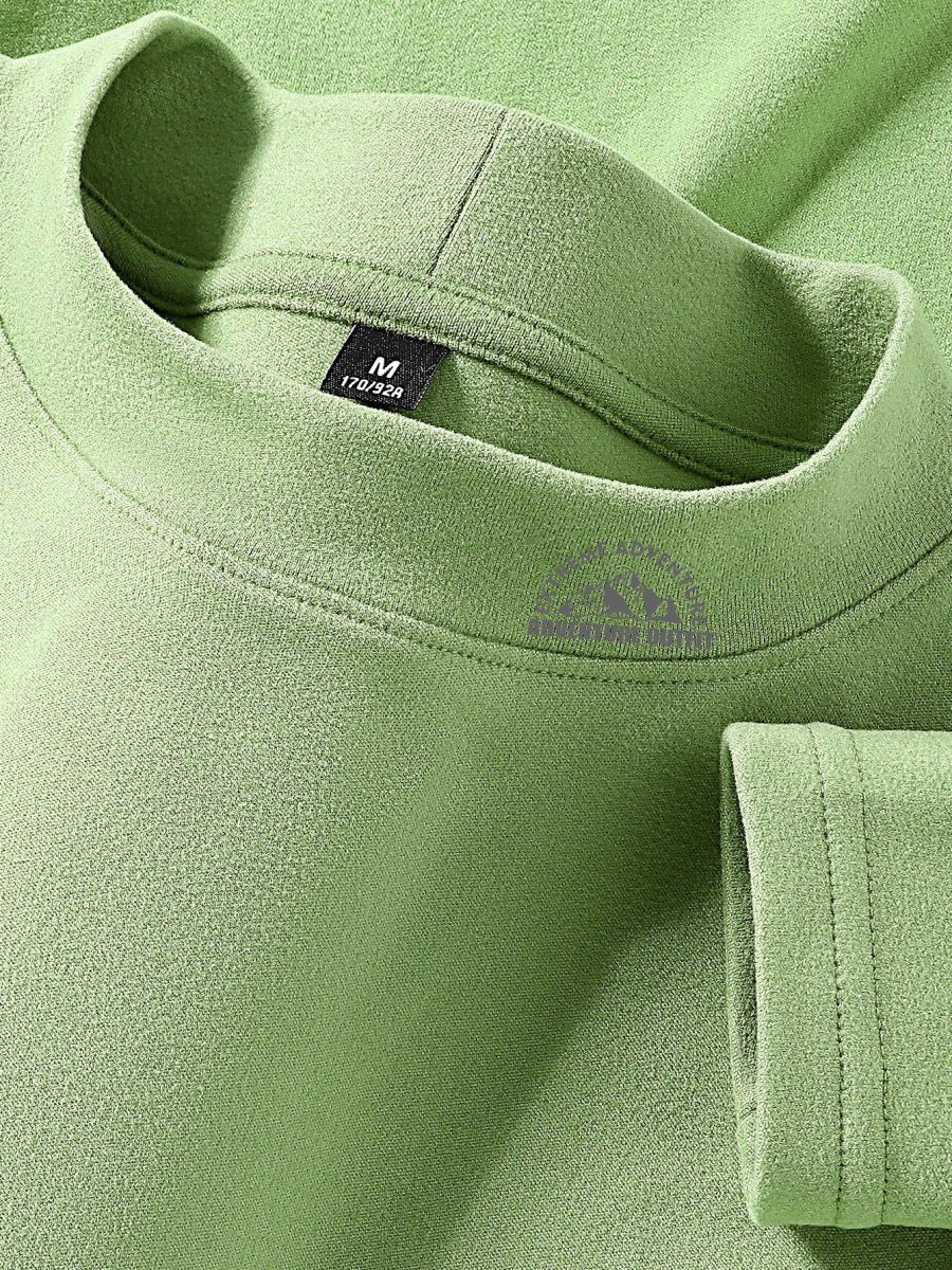 Haut à col montant doux couleur unie manches longues pour homme - Imagen 7