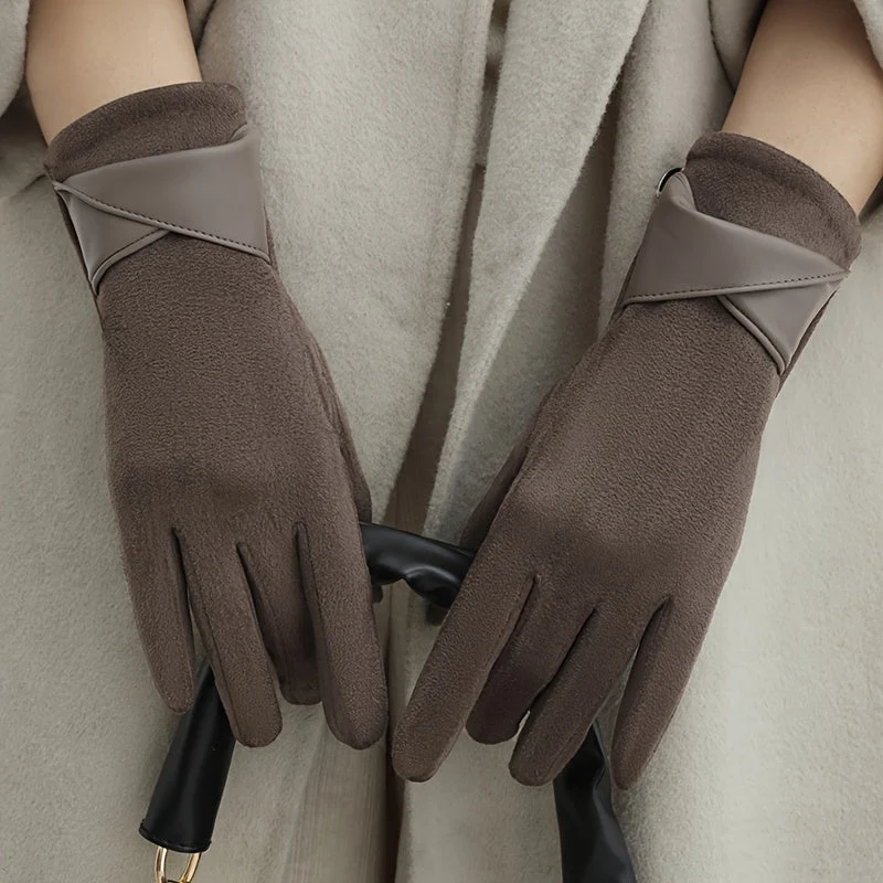 Gants Femme Hiver Chauds avec Manchette Décorative Multicolore - Imagen 7