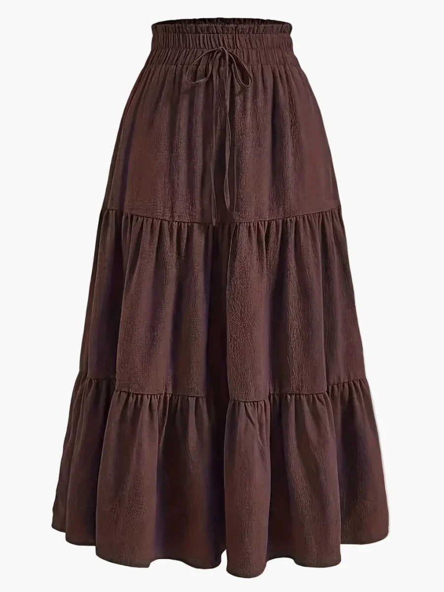 Jupe Longue Femme Élégante Taille Haute à Volants, Style Printemps Été, Idéale pour Loisirs et Sorties - Imagen 8
