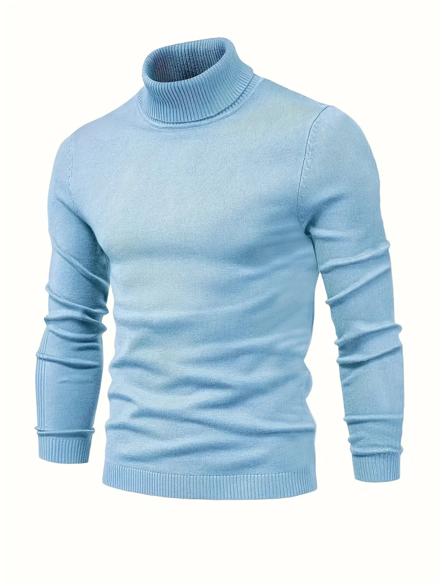 Men’s Classic Ribbed Turtleneck Pullover Sweater - Imagen 9