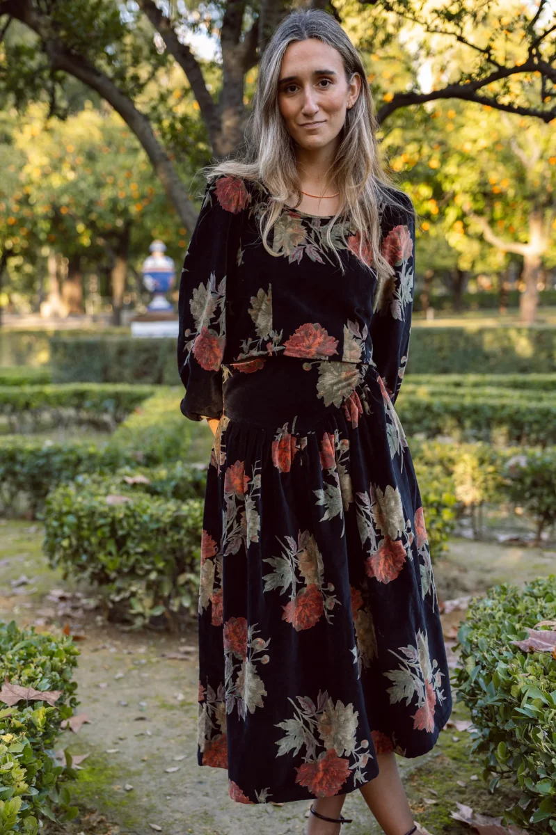 FALDA TERCIOPELO ESTAMPADA NEGRA - Imagen 5