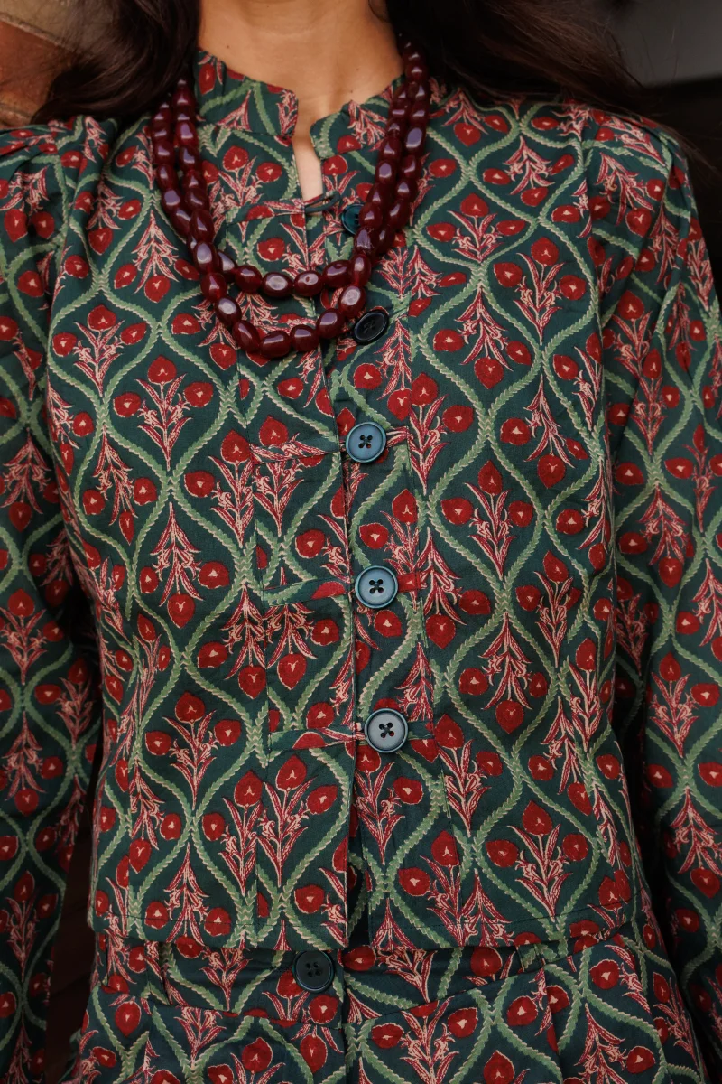 CHAQUETA ESTAMPADA VERDE - Imagen 4
